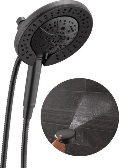 Delta Faucet 7-Setting In2ition 2-in-1 Dual Shower Head with ProClean Spray, Hose, 2.5 GPM