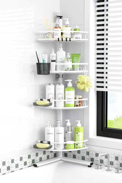 Standing Shower Caddy Corner - Rustproof Bathroom Shower Stand Shelf