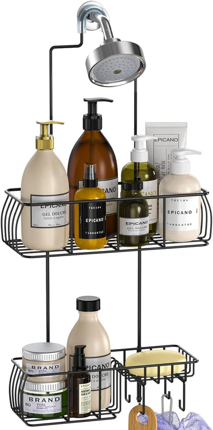 Epicano Shower Caddy Hanging,Large Capacity Shower Organizer,Black