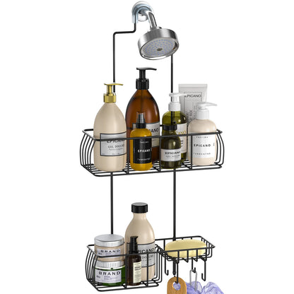Epicano Shower Caddy Hanging,Large Capacity Shower Organizer,Black