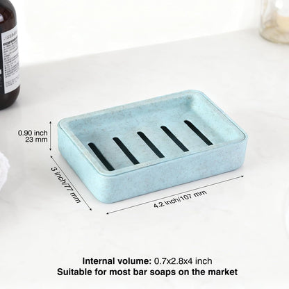 Soap Dish with Drain 2 Pack Plastic Sponge Holder for Shower