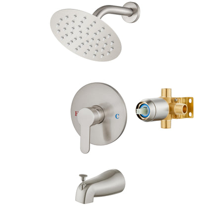 Airuida Shower Faucet Set with Tub Spout,6" Bathtub Faucet-Matte Black