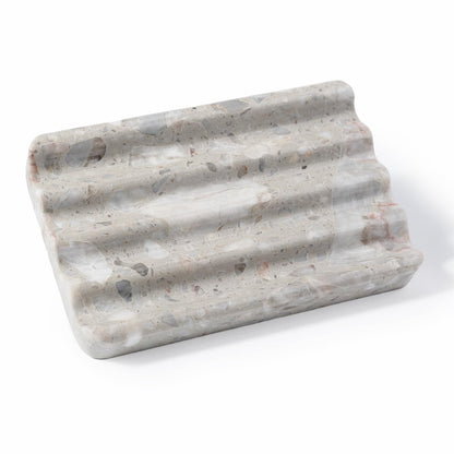 Karibiber Marble Soap Dish, Large Stone Bar Soap Holder Shower, Green Bathroom Soaps Saver, Easy Cleaning Natural Stone Sponge Holder for Kitchen Sink, Executive Jewelry Ring Tray