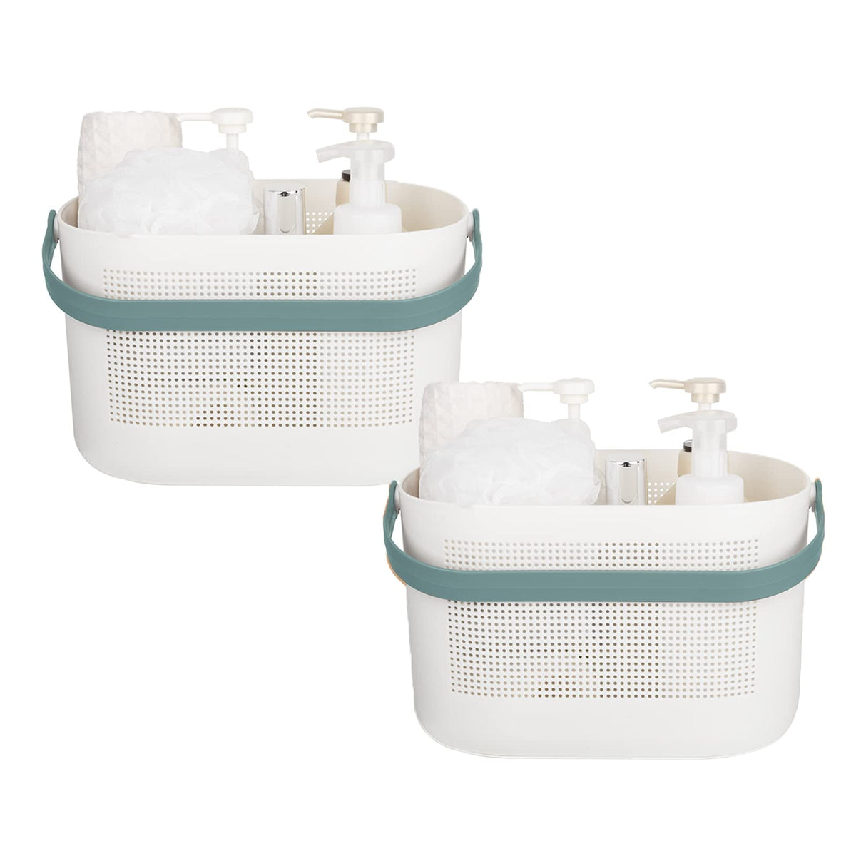 Plastic Portable Shower Caddy Basket, Storage Organizer with Handle, Yellow