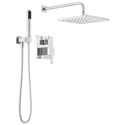 Delta Modern 14 Series Square Rain Shower System Faucet Set, Rainfall Brushed Gold Shower Head and Handle Set, Valve Trim Kit, 10 Inch, Champagne Bronze 342701-CZ