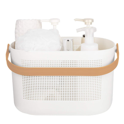 Plastic Portable Shower Caddy Basket, Storage Organizer with Handle, Yellow