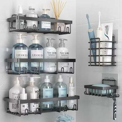 Liuoud 5 Pack Shower Caddy for Inside Shower, Pink Bathroom Decor Set