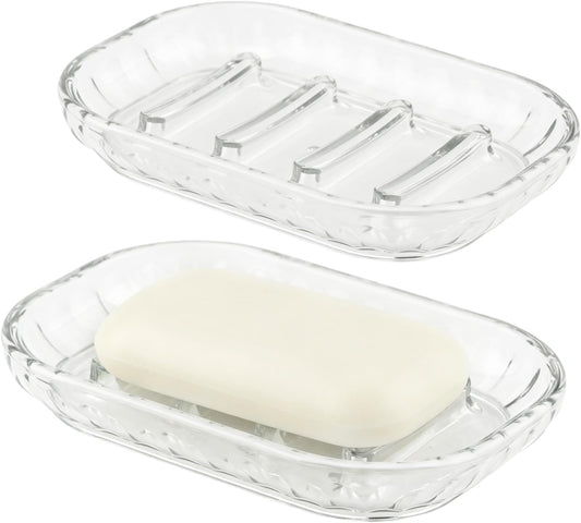 2 Pack Soap Dish Holder for Bar Soap, Bathroom Soap Dishes Bar Soap Holder