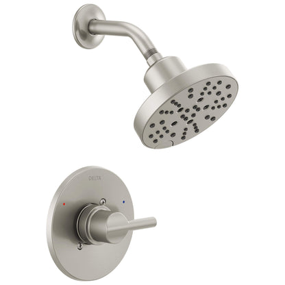 Delta Nicoli 14 Series H2Okinetic Shower Faucet Set, Brushed Gold Shower Head and Handle Set, Valve Trim Kit, Champagne Bronze 142749-CZ (Shower Valve Included)