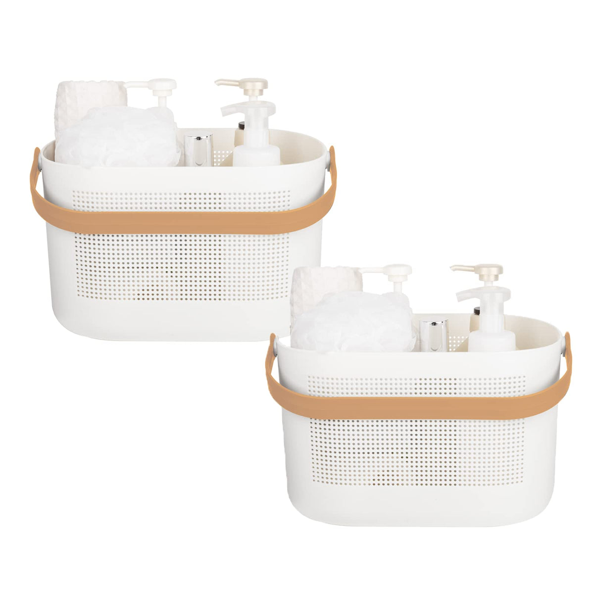 Plastic Portable Shower Caddy Basket, Storage Organizer with Handle, Yellow