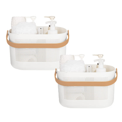 Plastic Portable Shower Caddy Basket, Storage Organizer with Handle, Yellow