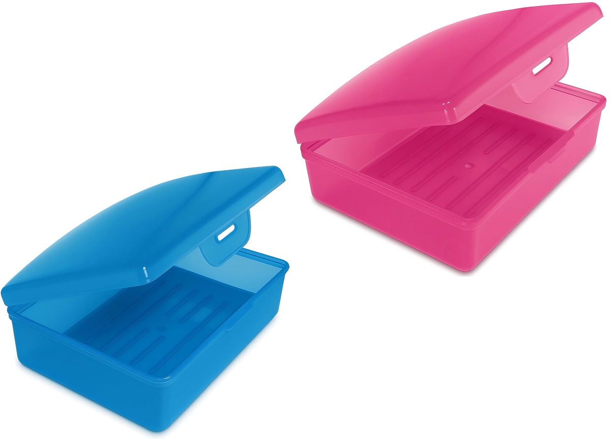 American Comb Travel Soap Box with lid - Clear White - Perfect for Traveling, Gym, or Storage. Made in The USA.