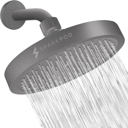 SparkPod Rain Shower Head, 6 Inch Round, Luxury Polished Chrome Finish