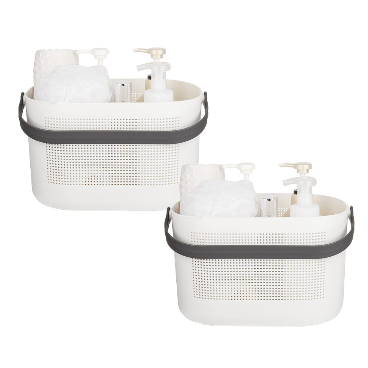 Plastic Portable Shower Caddy Basket, Storage Organizer with Handle, Yellow
