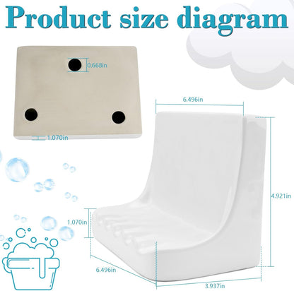 White Ceramic Soap Dish Suitable for Bathroom Shower Walls