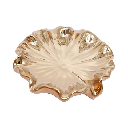 Ceramic Self Draining Soap Dish White Lotus Leaf Soap Holder Waterfall Soap Dish Soap Savers for Bar Soap, for Bathroom, for Shower, for Bar Counter