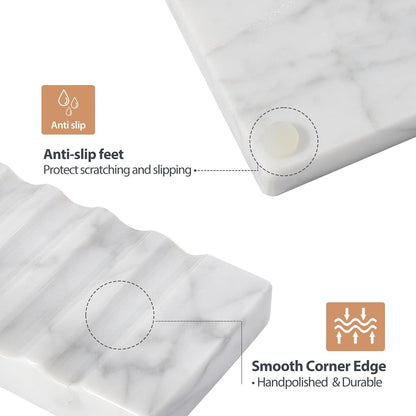 Koville Bianco Carrara White Soap Dish Luxury Marble Soap Holder