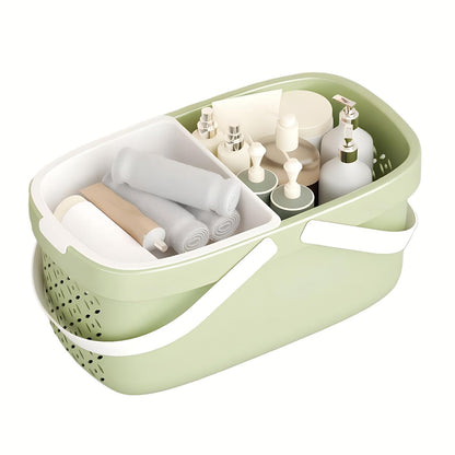 Pulseplay Portable Plastic Shower Caddy Basket with Handle Cream
