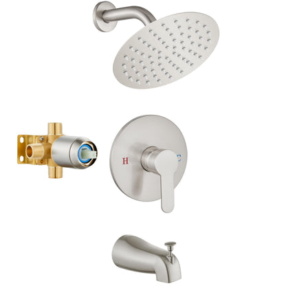 Airuida Shower Faucet Set with Tub Spout,6" Bathtub Faucet-Matte Black