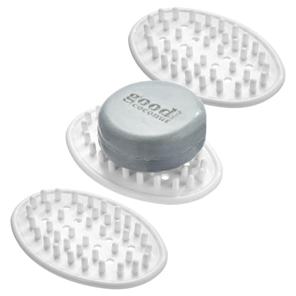 iDesign Plastic Soap Dish, Set of 3, Clear