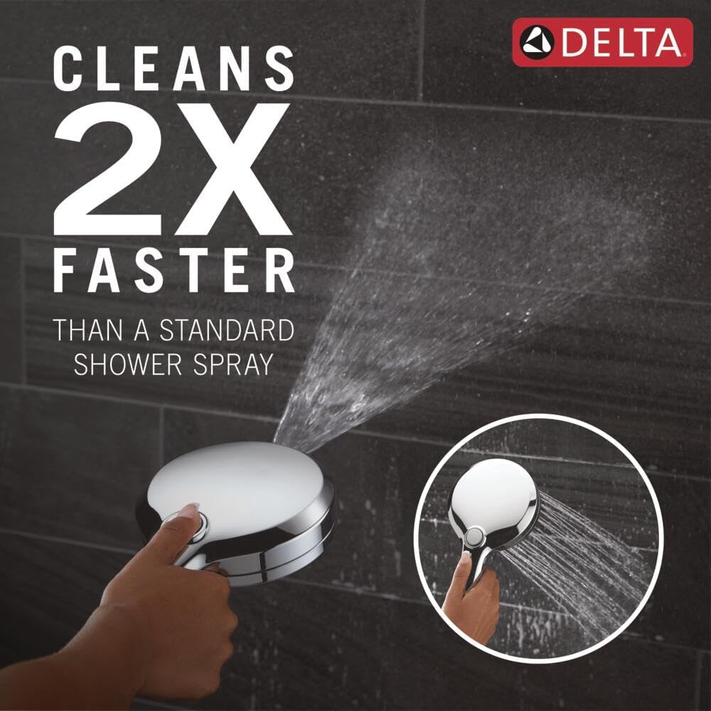 Delta Faucet 7-Setting In2ition 2-in-1 Dual Shower Head with ProClean Spray, Hose, 2.5 GPM
