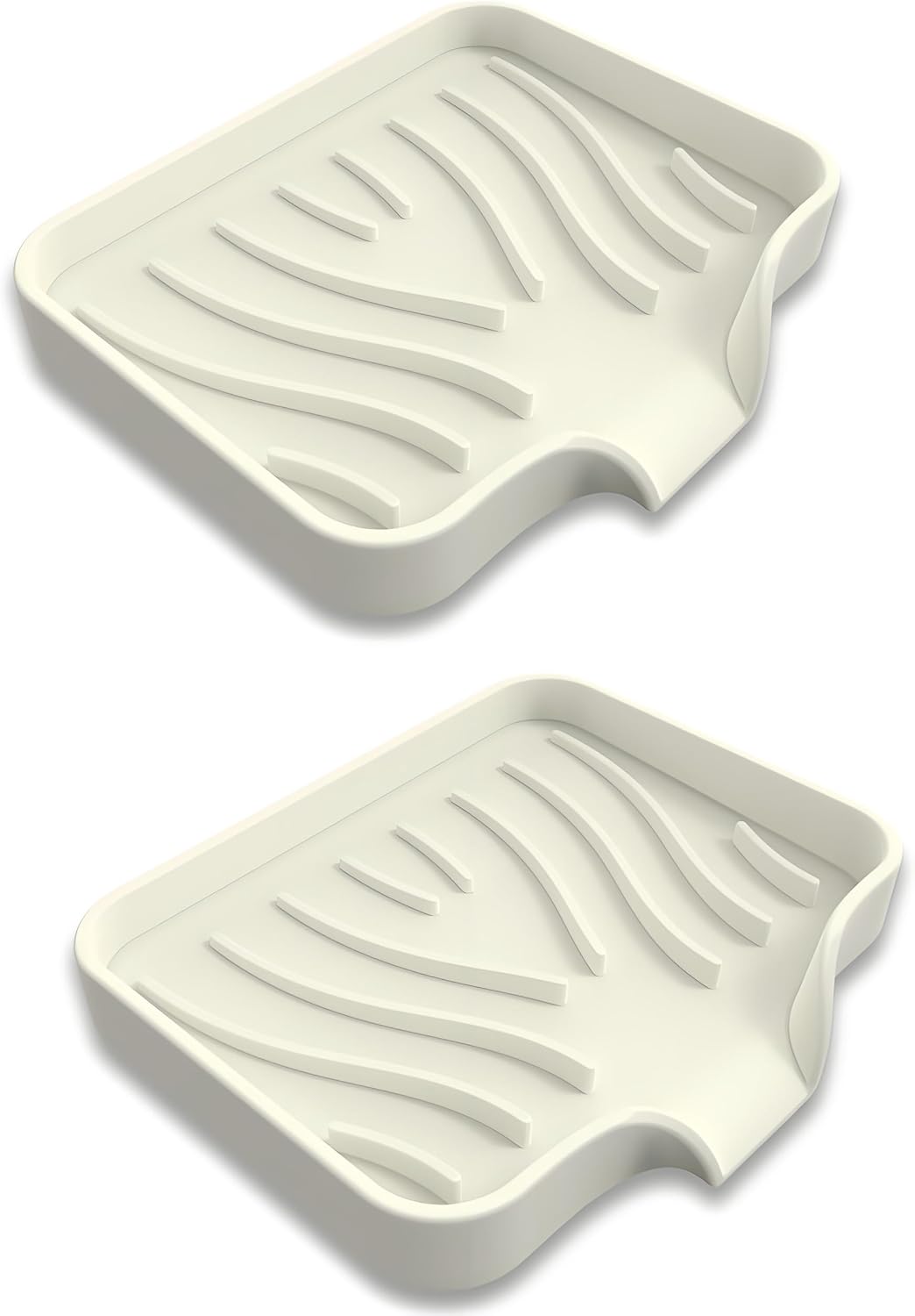 Silicone Soap Dish with Drainer, Fast Dry Kitchen Bath Black Small 2-Pack