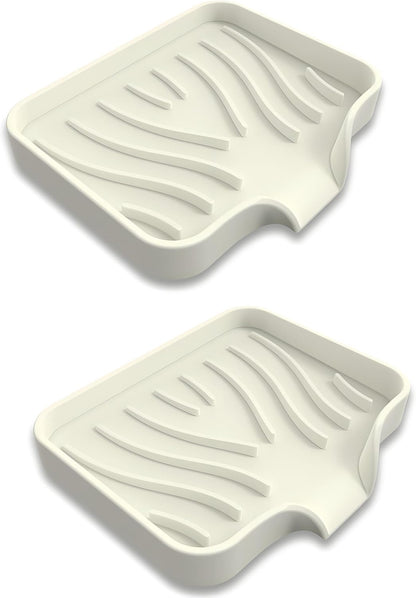 Silicone Soap Dish with Drainer, Fast Dry Kitchen Bath Black Small 2-Pack