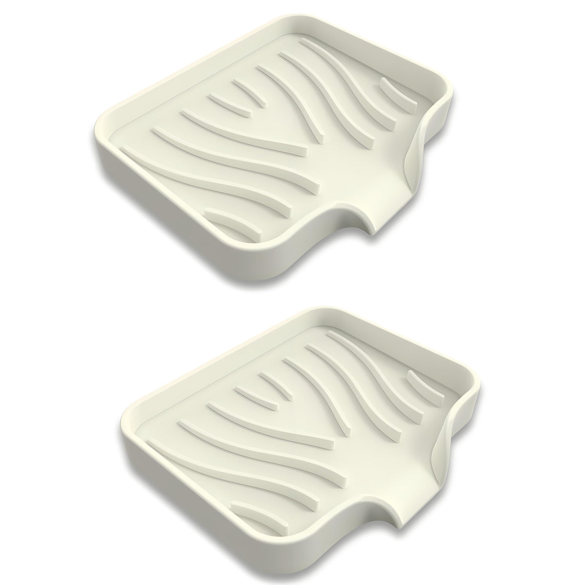 Silicone Soap Dish with Drainer, Fast Dry Kitchen Bath Black Small 2-Pack