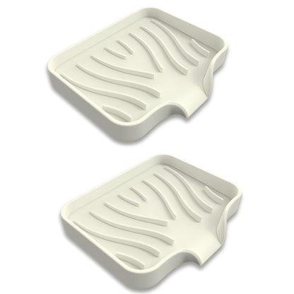 Silicone Soap Dish with Drainer, Fast Dry Kitchen Bath Black Small 2-Pack