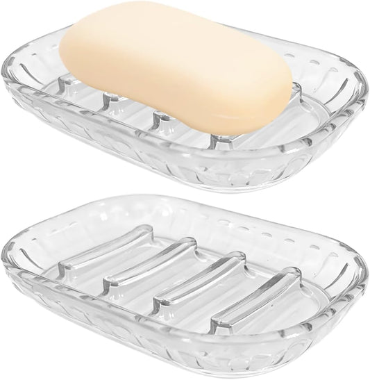 2 Pack Soap Dish Holder for Bar Soap, Bathroom Soap Dishes Bar Soap Holder