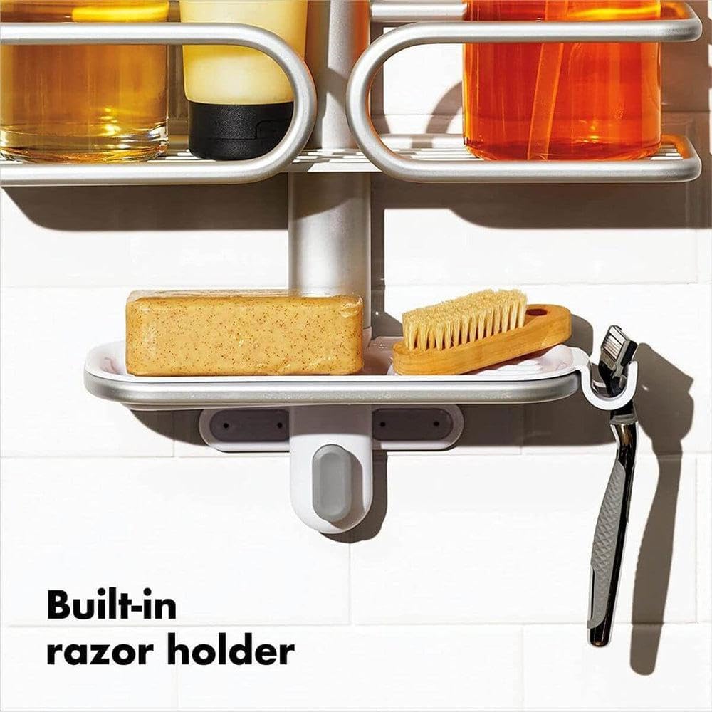 OXO Good Grips 3-Tier Aluminum Shower Caddy, Bathroom Organization