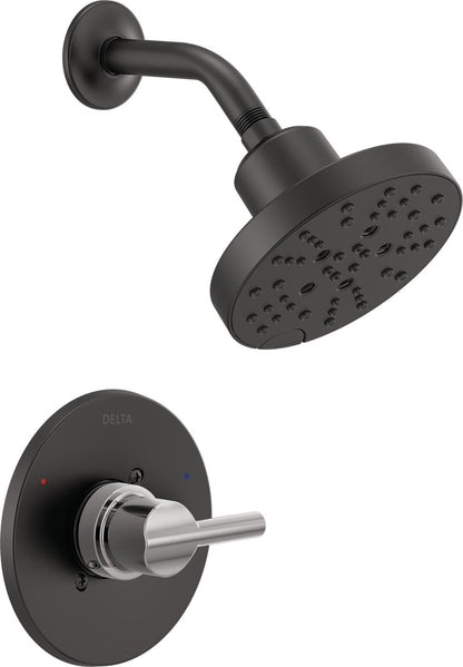Delta Nicoli 14 Series H2Okinetic Shower Faucet Set, Brushed Gold Shower Head and Handle Set, Valve Trim Kit, Champagne Bronze 142749-CZ (Shower Valve Included)