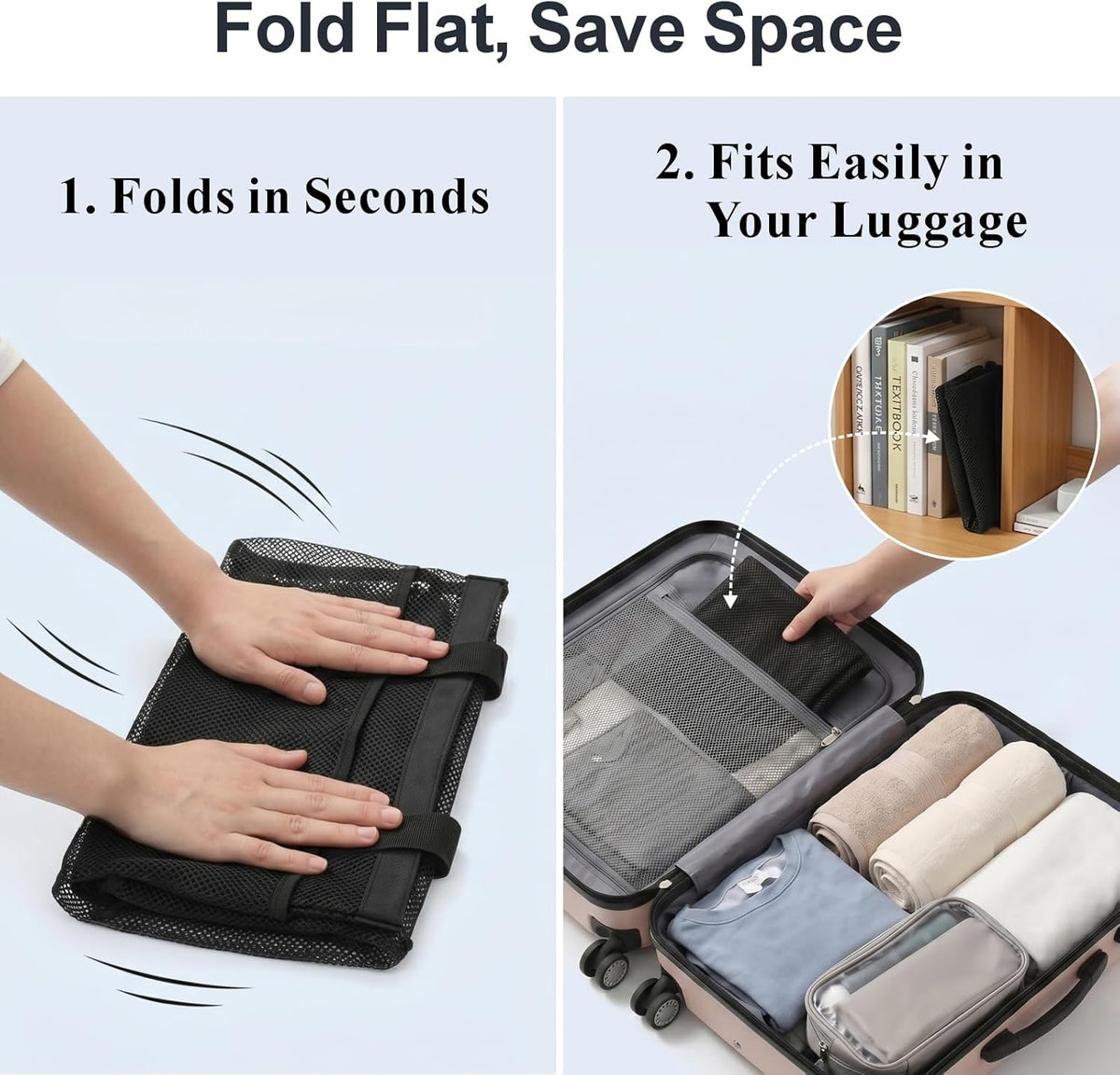 Mesh Shower Caddy Portable - 8 Pockets, S-Hook, Shower Bag for Dorm Camping