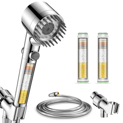 Filtered Shower Head with Handheld 4PCS Filters ShowerHead