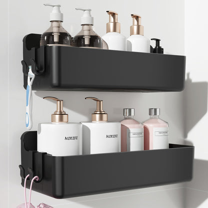 Nieifi Adhesive Shower Shelves, Clear, 5 Pieces