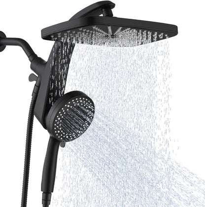 Rain Shower Head with Handheld Showerhead, Black 1.8GPM 460311