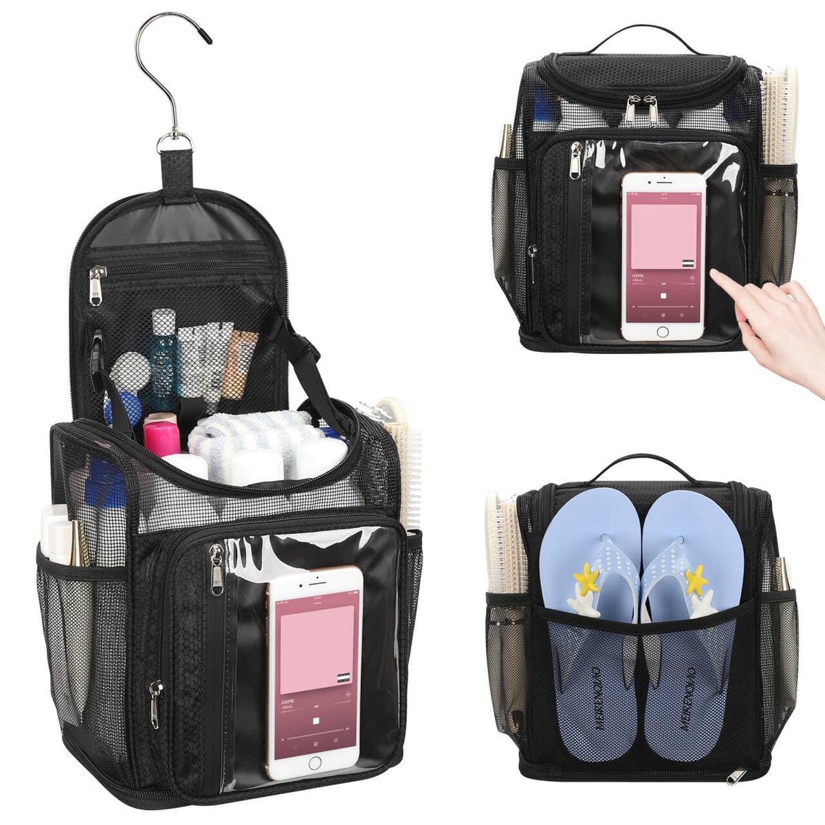 Bagmoly Hanging Shower Caddy Portable - Travel Toiletry Bag for College