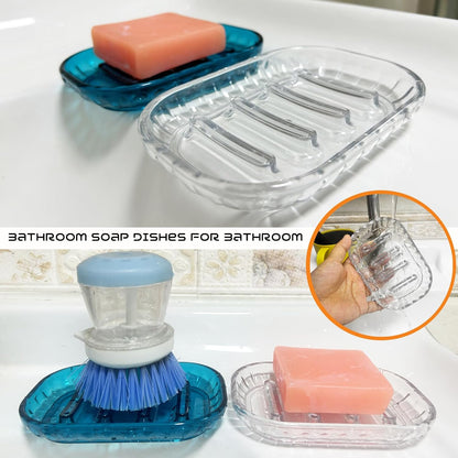 2 Pack Soap Dish Holder for Bar Soap, Bathroom Soap Dishes Bar Soap Holder