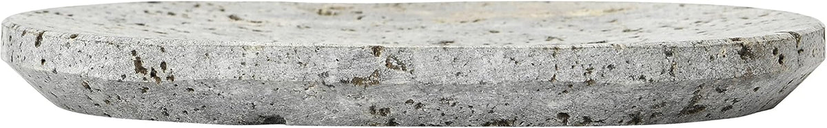 Creative Co-Op Travertine Soap Dish, Grey