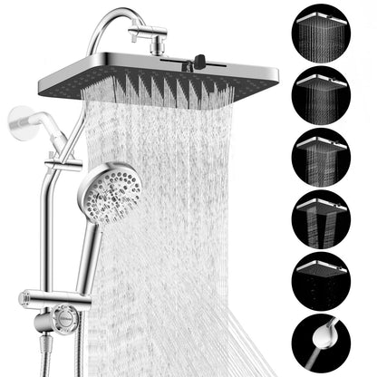 Hibbent cUPC Certified High Pressue 13'' Rainfall Shower Head with 5-Spray