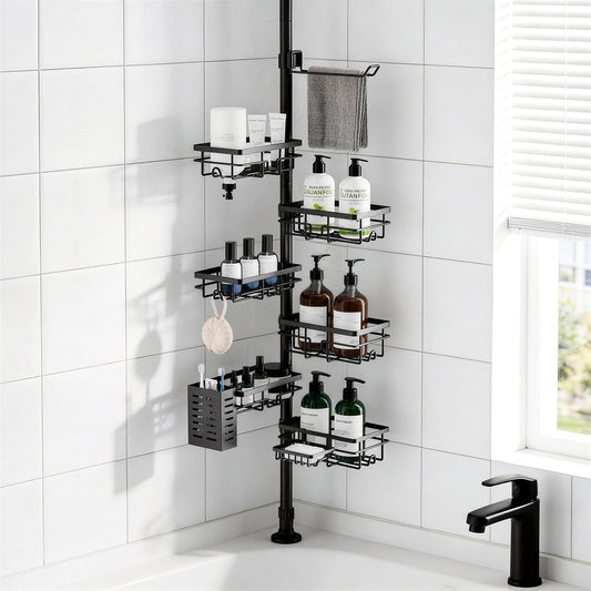 Shower Caddy Organizer Tension Pole, Corner Shower Shelves Bathroom Storage