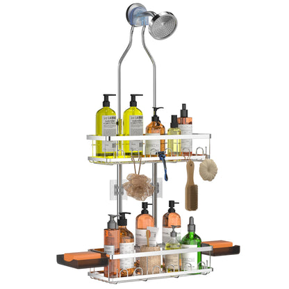 Skyapex Shower Caddy Hanging Over Shower Head, Adjustable, Black
