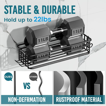 TAILI Shower Caddy Suction Cup 2 Pack with Hooks & Soap holder, Black