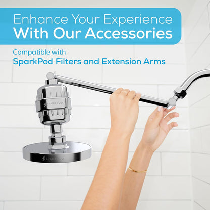 SparkPod Rain Shower Head, 6 Inch Round, Luxury Polished Chrome Finish