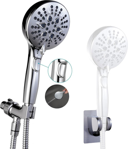 GwernKB Handheld Shower Head with ON OFF Switch & 79in Stainless Steel Hose