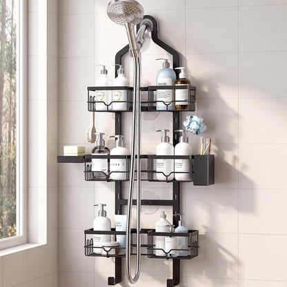 Shower Caddy Hanging, 3-Tier Hanging Shower Caddy Over Showerhead & Door