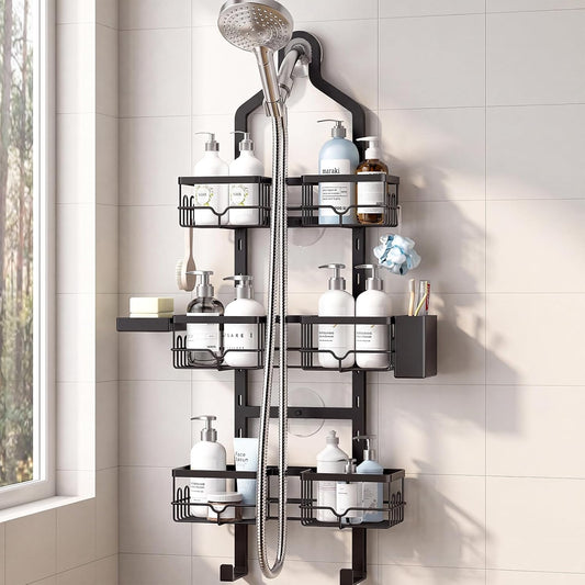 Shower Caddy Hanging, 3-Tier Hanging Shower Caddy Over Showerhead & Door