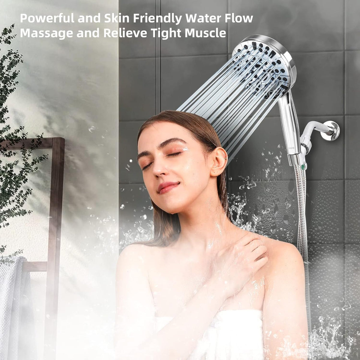 BESAQUO 9 Functions High Pressure Handheld Shower Head with Power Wash