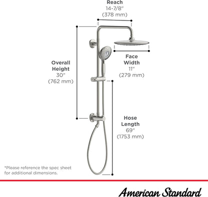American Standard 24" Spectra Versa Shower System, Rain Head,Brushed Nickel