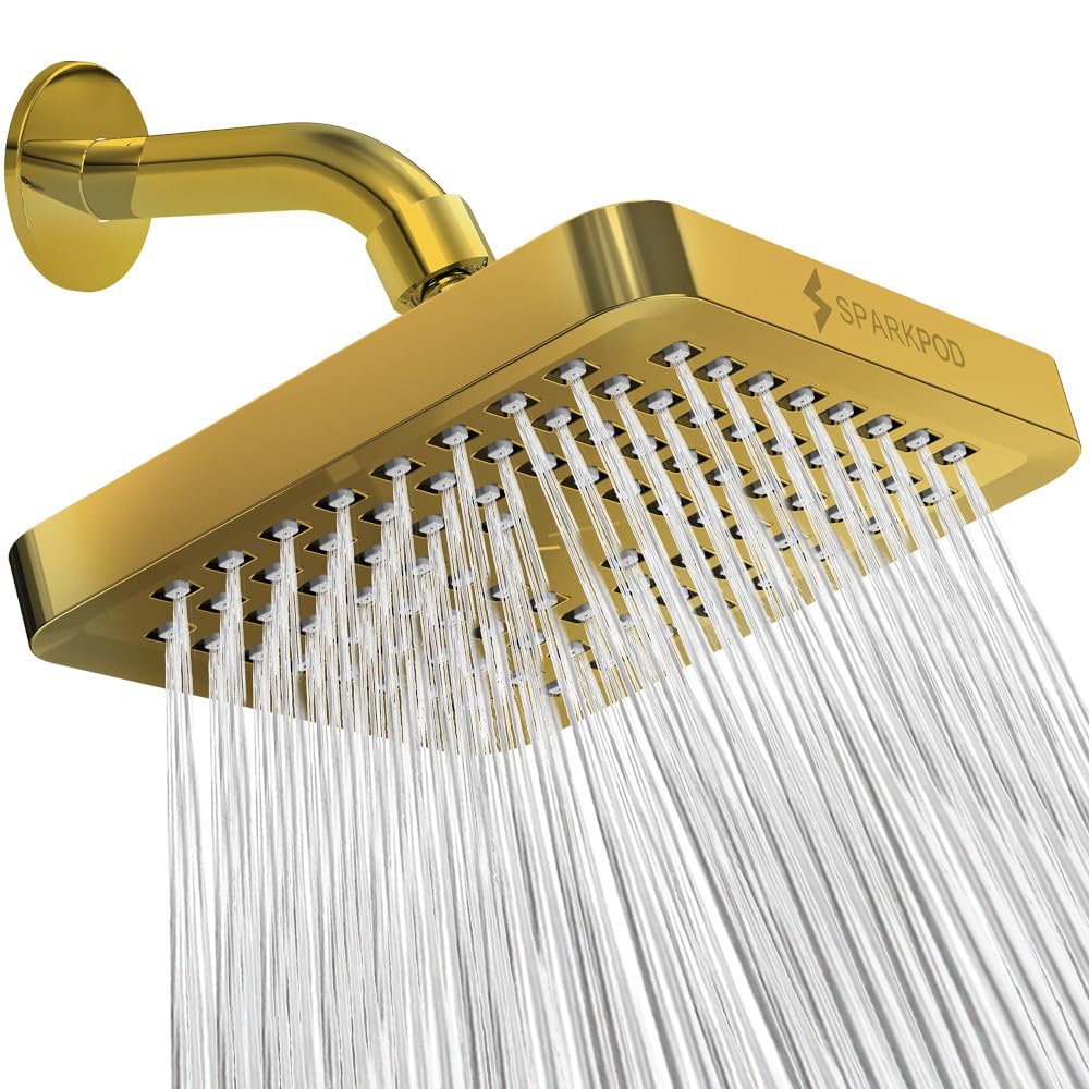 SparkPod Rain Shower Head, 6 Inch Round, Luxury Polished Chrome Finish